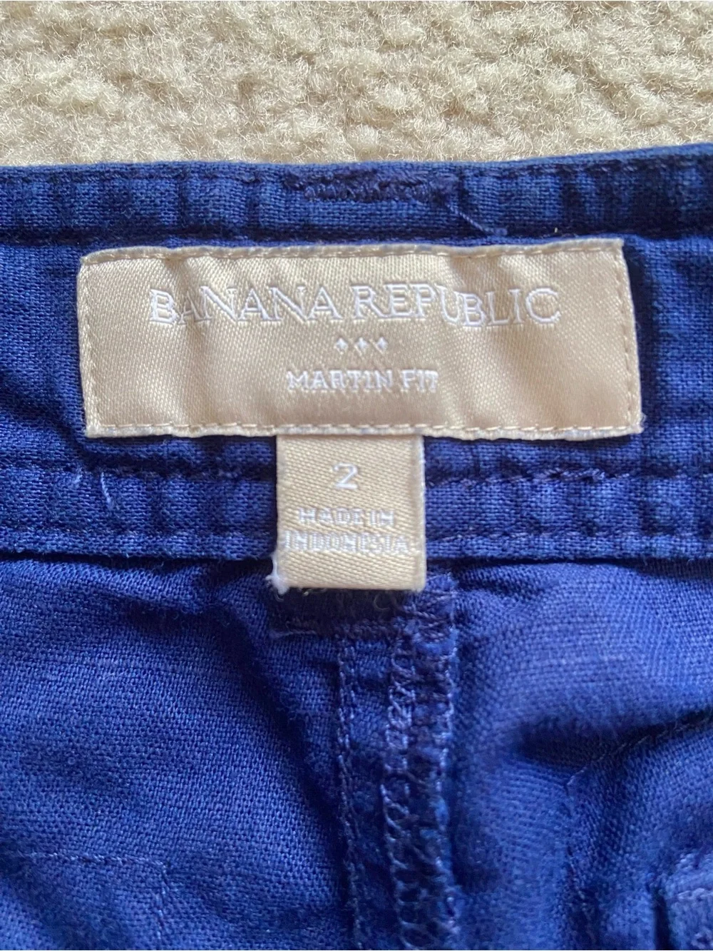 BANANA REPUBLIC Blue Cargo Linen Capri Pants